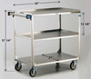 Lakeside Stainless Steel Utility Cart with 21 x 35 in Shelves, 39-1/4 x 22-3/8 x 37-1/4 in Overall