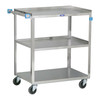 Lakeside Stainless Steel Utility Cart with 18 x 27 in Shelves, 30-3/4 x 18-3/8 x 33 in Overall