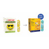 Dukal Design Series Fun Emojis Adhesive Bandages with Stat Strip Technology 3/4" x 3" – Sterile, Latex-Free, Kids