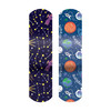 Dukal Design Series Planet and Stars Adhesive Bandages with Stat Strip Technology 3/4" x 3" – Sterile, Latex-Free, Space Print