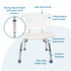 Aluminum Shower Chair with Adjustable Height, Optional Backrest