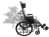 ProBasics Reclining Wheelchair – 20 X 17 in Seat, Removable Desk Arms, Elevating Legrests, 300 lb Capacity