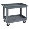 Lakeside Plastic Utility Cart – Deep Well Shelves, 2 Shelf Design, 24 x 36 in Platform, Durable Construction