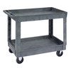 Lakeside Plastic Utility Cart – Deep Well Shelves, 2 Shelf Design, 24 x 36 in Platform, Durable Construction