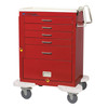 Lakeside Classic Emergency Cart – 5-Drawer, 9 in Panel, Breakaway Lock, Steel Construction, Red