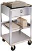 Lakeside Equipment Stand with Drawer – Stainless Steel Construction, Three Storage Shelves, Integrated Drawer