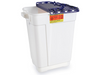 BD Pharmaceutical Sharps Container – 19 Gal Capacity, Slide Top with Gasket, White Polypropylene, Locking Lid
