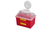 BD Multiuse Nestable Sharps Container – 14 Qt Capacity, Hinge Cap with Petals, Red, Polypropylene, Locking Lid