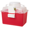 BD Multiuse Nestable Sharps Container – 14 Qt Capacity, Hinge Cap with Petals, Red, Polypropylene, Locking Lid