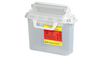 BD Patient Room Sharps Container – 5.4 Qt Capacity, Counterbalanced Door, Clear Polypropylene Construction