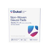 Dukal Sterile Non-Woven Gauze Pads – 4-Ply, 4 x 4 in, Highly Absorbent, 25/BX, 24 BX/CS, 6.2 lb Case