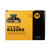 Dukal Unipack BlakCat Disposable Razors – Twin Blades, Ergonomic Handle, Black, 10/BG, 5BG/BX, 10BX/CS