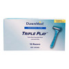 Dukal Triple Play Razor – Microedge Blades, Lubricated Strip, Pivot Head, Teak Color, 10/BX, 50 BX/CS