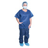Dukal Scrub Disposable Scrub Shirt – Spunbond Polypropylene, Dark Blue, X-Large, 10/BG, 5 BG/CS