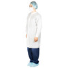 Dukal Lab Coat Without Pockets – Medium Size, White Color, SMS Material, 9.9 lb, 10/bg, 5 Bg/cs Packaging