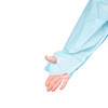 Dukal AAMI Polyethylene Film Gown – Over-the-Head Design, Elastic Wrist with Thumb Loop, XL, Blue