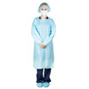 Dukal AAMI Protective Cover Gown – Polyethylene Film – Over – the – Head – Elastic Wrist – Regular Size – Blue