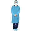 Dukal Poly-Coated Isolation Gown – SPP+PE Material, Elastic Cuff, Universal Size, Blue, 10/BG, 5 BG/CS