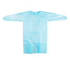 Dukal Poly-Coated Isolation Gown – SPP+PE Material, Elastic Cuff, Universal Size, Blue, 10/BG, 5 BG/CS