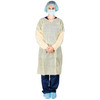 Dukal Poly-Coated Isolation Gown – Neck Tie, Elastic Cuff, Universal Size, Yellow, Poly-Coated SPP+PE Material