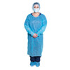 Dukal Isolation Gown with Neck Tie and Elastic Cuff – Spunbond Polypropylene, One Size, Blue, 6.7 lb, 10/bg