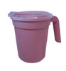 Medgen Bedside Pitchers and Carafes – 28 oz Capacity, Translucent Lid, Straw Port, Dusty Rose, 100/Case
