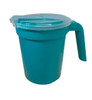 Medgen Bedside Pitchers and Carafes – 28 oz Capacity, Turquoise, Straw Port, Translucent Lid