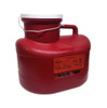 Medgen Non-Stackable Sharps Container – Polypropylene Construction, 12 qt Capacity, 12 x 9 x 11 in, Red/Black