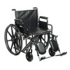 Drive Sentra EC Heavy Duty Bariatric Wheelchair with desk-length arms and elevating legrests, front three-quarter view
