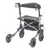Drive Compact Folding Rollator, side view in silver finish