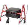 Drive Steel Rollator seat and storage pouch in Red finish