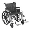 Drive Sentra HD Bariatric Wheelchair with swing-away footrests, three-quarter view