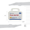 First 10 Person ANSI A Plastic First Aid Kit – ANSI 2021 Compliant, Weatherproof Case, Wall Mounting Tabs