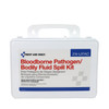 First Wall-Mount Bloodborne Pathogen and Bodily Fluid Spill Kit in Plastic Carry Case – OSHA, 24 Pieces, White