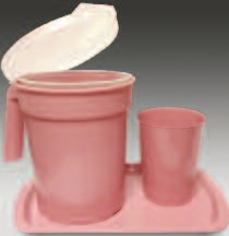 Medegen Pitchers and Accessories – Bedside Water Service, 4 Piece Sets, 101/4 x 6 3/4, Stainless Steel