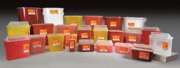 Medegen Stackable Sharps-Tainer – Polypropylene, Chemo Waste Container, 133/4 x 133/4, 10 per case