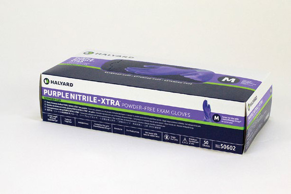 Halyard Purple Nitrile-Xtra Sterile Powder-Free Exam Gloves – Extended Cuff, 5 Size Options