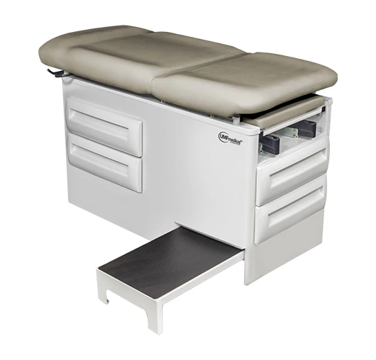 UMF Medical Manual Exam Table with Four Storage Drawers and Side Step – 18 Configuration Options