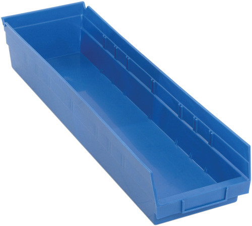 Quantum Medical Economy Shelf Bin – Qsb106, 23-5/8" x 6-5/8" x 4", Injection Molded Polypropylene Material