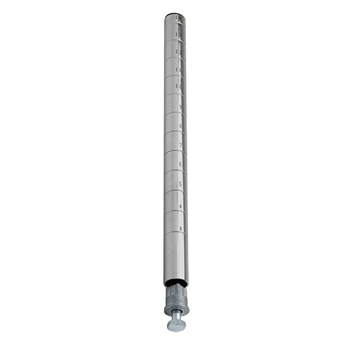 Quantum Medical Stainless Steel Shelving Post – Carbon Steel, 1 X 96" Post, Double Grooved at 1" Increments