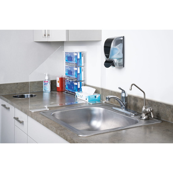 MarketLab Antimicrobial Splash Guard with Cutaway – Lab Safety, Laboratory, For Laboratory Safety