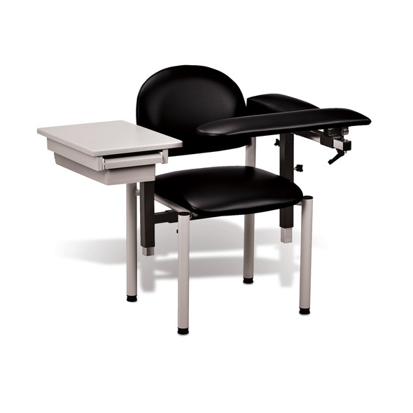 MarketLab Padded SC Series Blood Draw Chair – 3 Configuration Options, Black, 36 x 26.5 x 34 in
