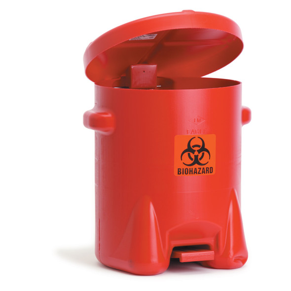 MarketLab Polyethylene Biohazard Cans, 6 Gallon, for Biohazard Waste Collection in Clinical Areas