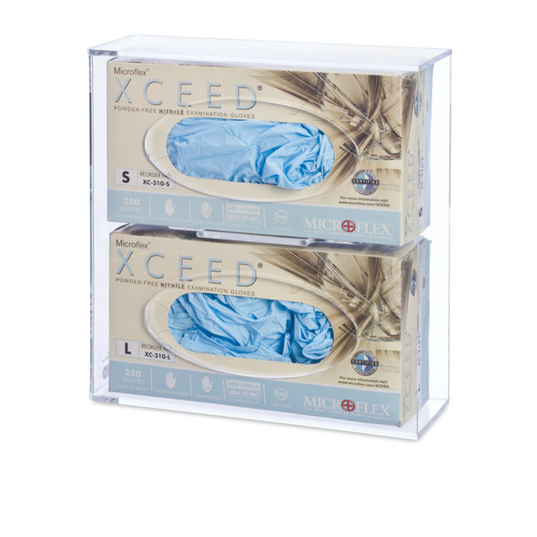 MarketLab Side-Loading Acrylic Glove Dispensers – 1 ea, Wipe-Clean Surfaces Suit Clinical Cleaning Routines