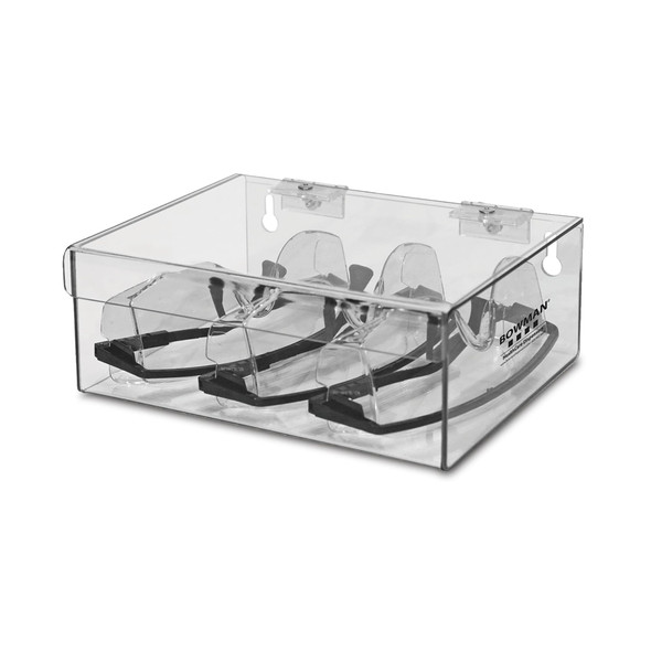 MarketLab Bowman PETG Bulk Safety Glass Holder with Lid – Personal Protective Equipment (PPE)