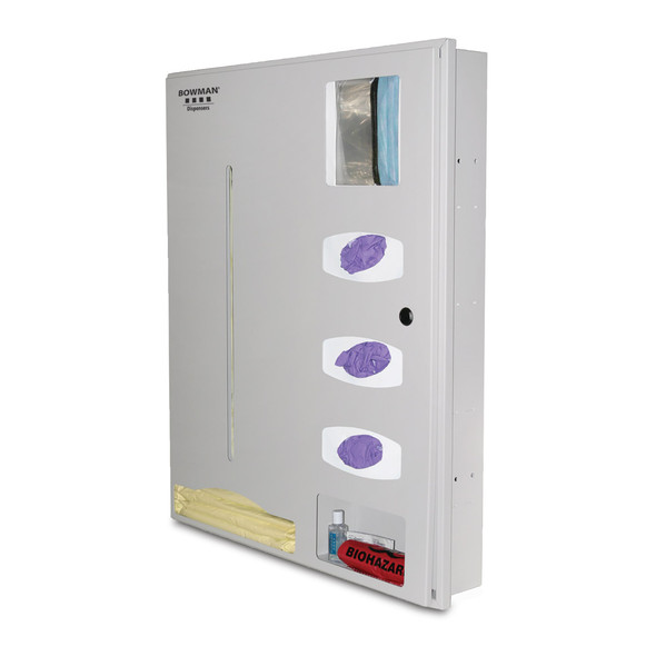 MarketLab Bowman Semi-Recessed Large Gown Isolation Station – Personal Protective Equipment (PPE)