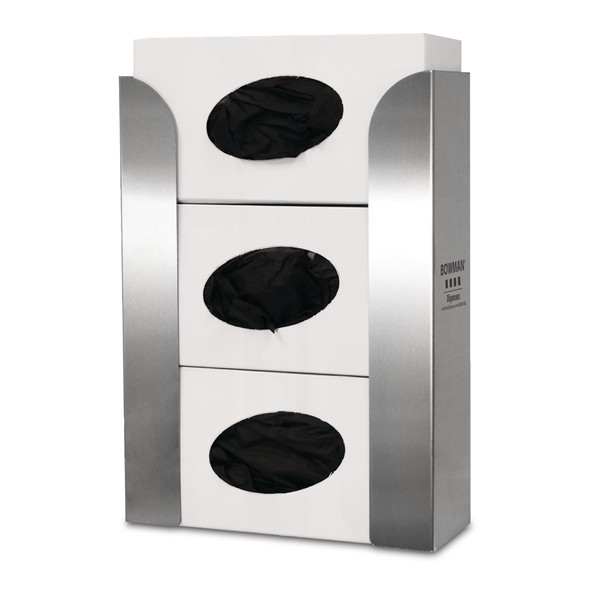 MarketLab Bowman Stainless Steel Top Loading Triple Glove Box Dispenser – Glove Dispensers, Exam Gloves