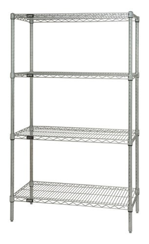 Quantum Medical Chrome Wire Shelving Starter Kit – 18" x 60", Chrome Finish, Quick and Easy Assembly