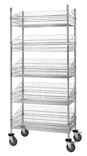 Quantum Medical Mobile Basket Unit – 18" x 36" x 80", Exclusive to Quantum, Ship Weight (Lb.): 127