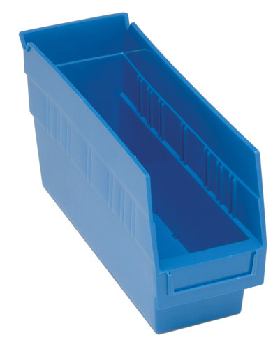 Quantum Medical Store-More 6" Shelf Bin – Qsb201, 11-5/8" x 4-1/8" x 6", Durable Polypropylene